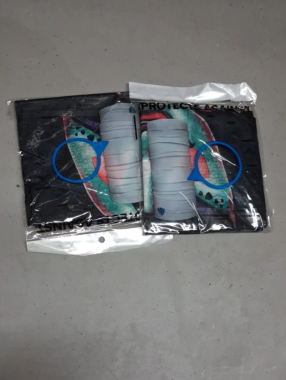 Neck Gatier/ Face Mask Set with Blue Accents(Temptress)